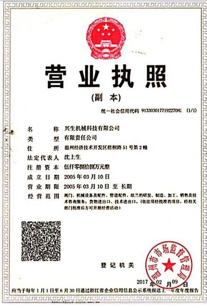 興生機(jī)械科技有限公司營業(yè)執(zhí)照